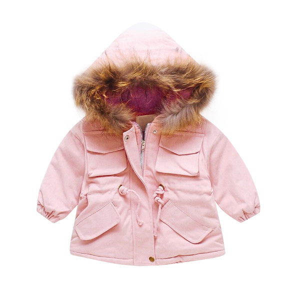 Dječja zimska jakna za djevojčice s kapuljačom i puhom