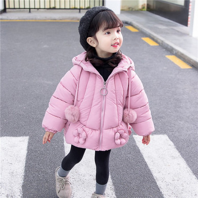 Tüdrukutele sobiv igapäevane lukuga ja udusulgedega laste jope