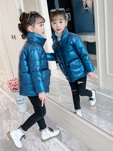 Παιδικό χειμερινό μπουφάν χωρίς κουκούλα για κορίτσια