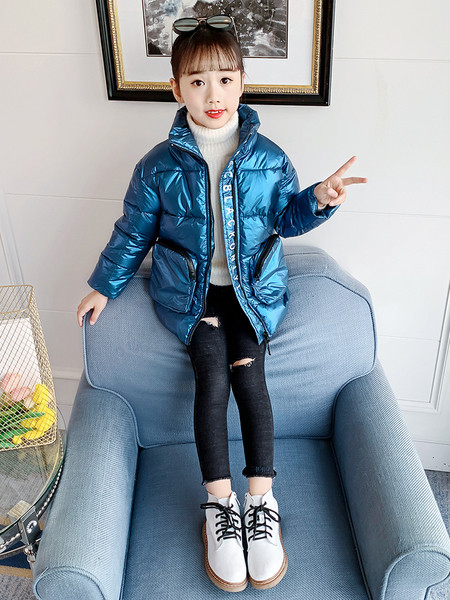 Παιδικό χειμερινό μπουφάν χωρίς κουκούλα για κορίτσια