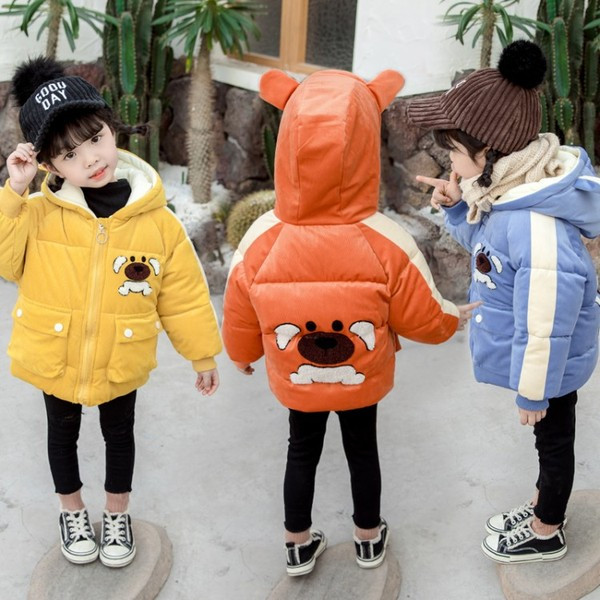 Καθημερινό παιδικό μπουφάν με κέντημα και κουκούλα - για κορίτσια και αγόρια