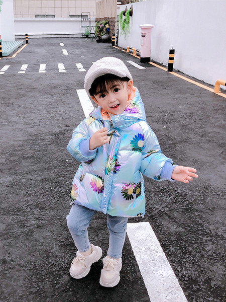 Παιδικό μπουφάν με λουλούδια για κορίτσια και κουκούλα