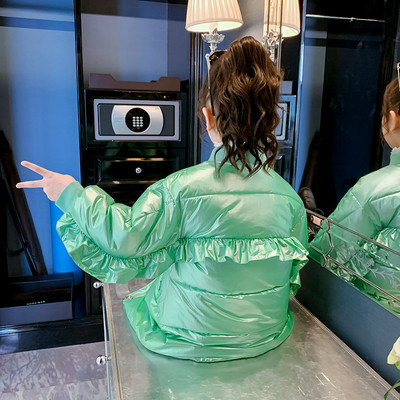 Talvine laste roheline jakk ilma kapuutsita - tüdrukutele