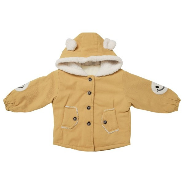 Moodne kapuutsi ja nööpidega laste talvejope