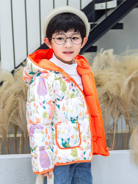 Πολύχρωμο παιδικό μπουφάν για κορίτσια με τσέπες και φερμουάρ