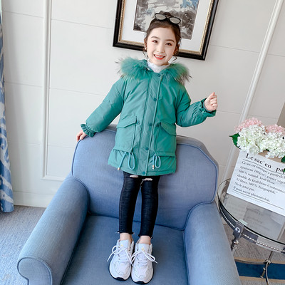 Talvine kapuutsiga laste jope tüdrukutele