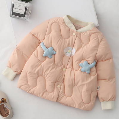 Dječja jakna za djevojčice s gumbima i 3D elementom