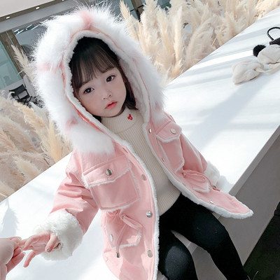 Sule ja nööpidega laste talvejope tüdrukutele