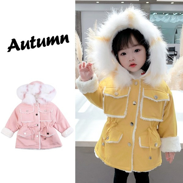 Sule ja nööpidega laste talvejope tüdrukutele