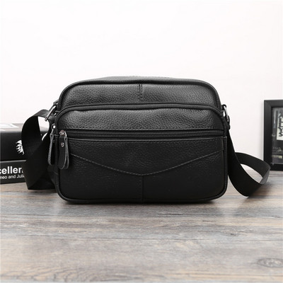 Mažas vyriškas praktiškas trijų modelių krepšys iš eko odos