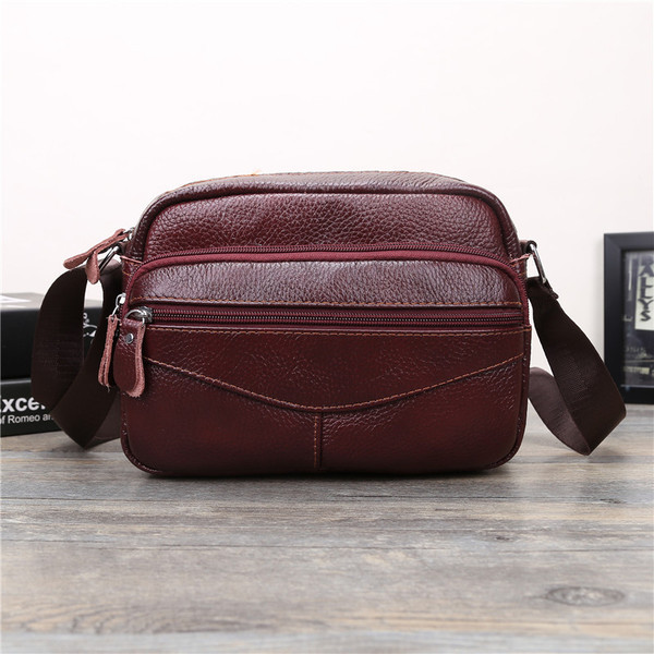 Mažas vyriškas praktiškas trijų modelių krepšys iš eko odos