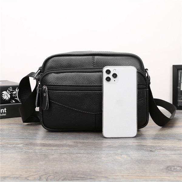 Mažas vyriškas praktiškas trijų modelių krepšys iš eko odos