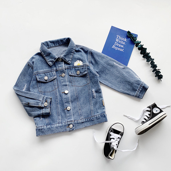 Παιδικό τζιν μπουφάν για κορίτσια με απλικέ