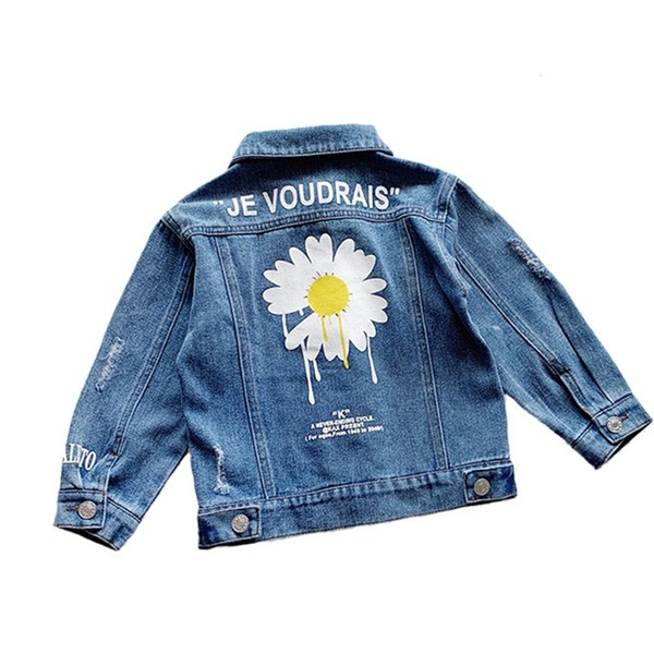 Παιδικό τζιν μπουφάν για κορίτσια με απλικέ