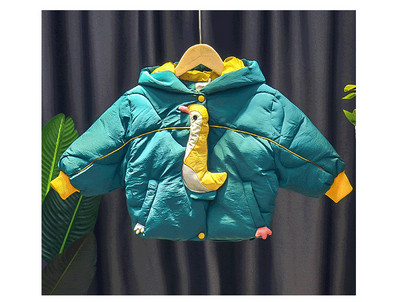 3D kaunistuse ja kapuutsiga igapäevane laste jope poistele ja tüdrukutele