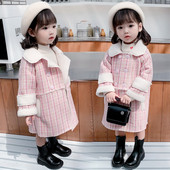 Laste ruuduline nööpidega mantel - tüdrukutele