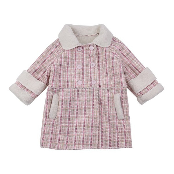 Laste ruuduline nööpidega mantel - tüdrukutele