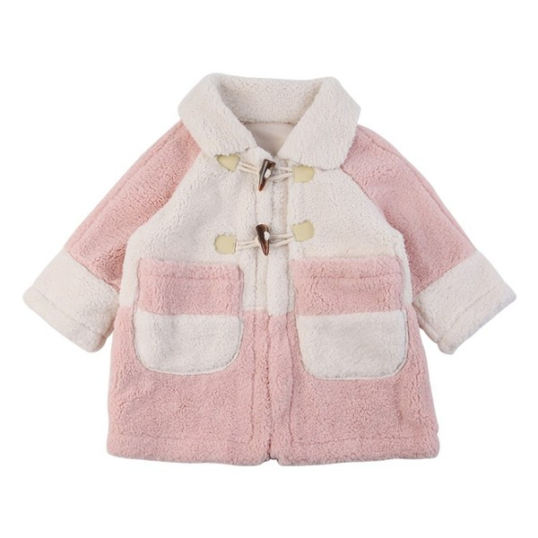 Παιδικό παλτό με κουμπιά και τσέπες για κορίτσια