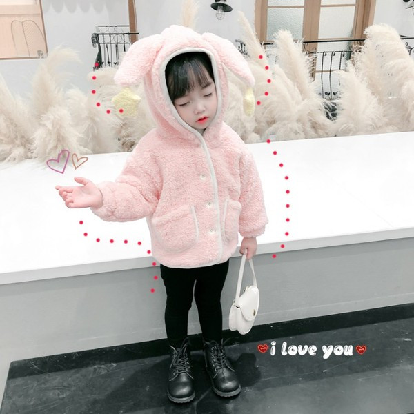 Dječja jakna s džepovima i 3D elementima za djevojčice