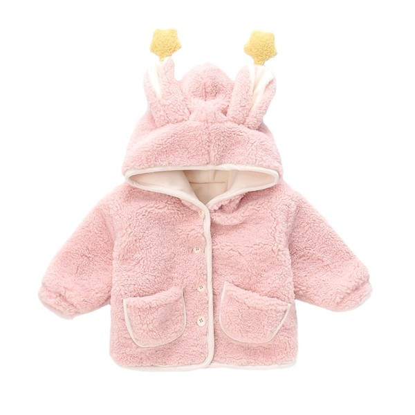 Dječja jakna s džepovima i 3D elementima za djevojčice