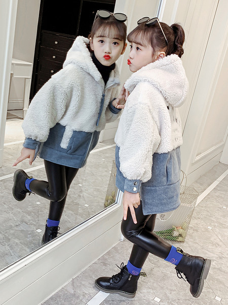 Laste sügis-talvine jope sulega - asümmeetriline mudel