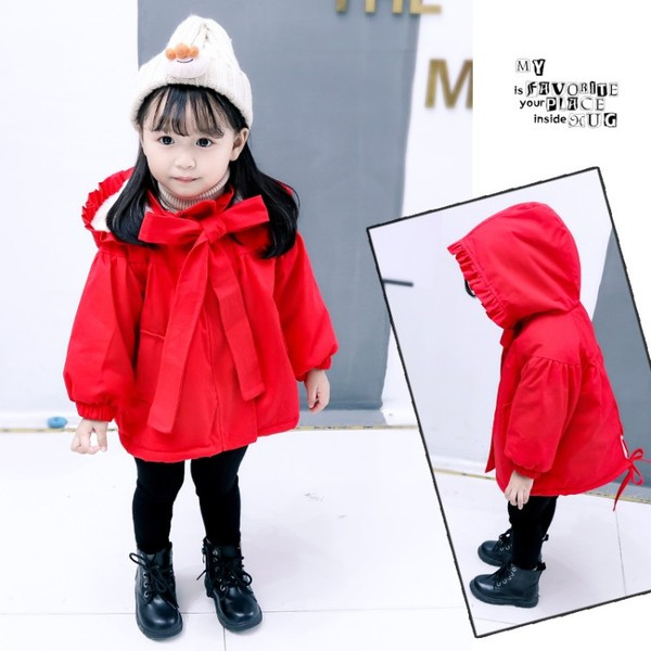 Paelte ja kapuutsiga laste jope tüdrukutele