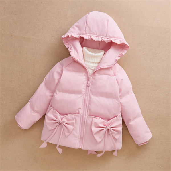 Kapuutsiga ja 3D paelaga laste jope tüdrukutele