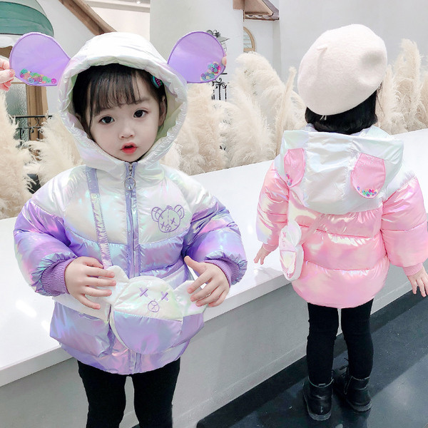 Kapuutsiga ja tikandiga talvine lastejope tüdrukutele