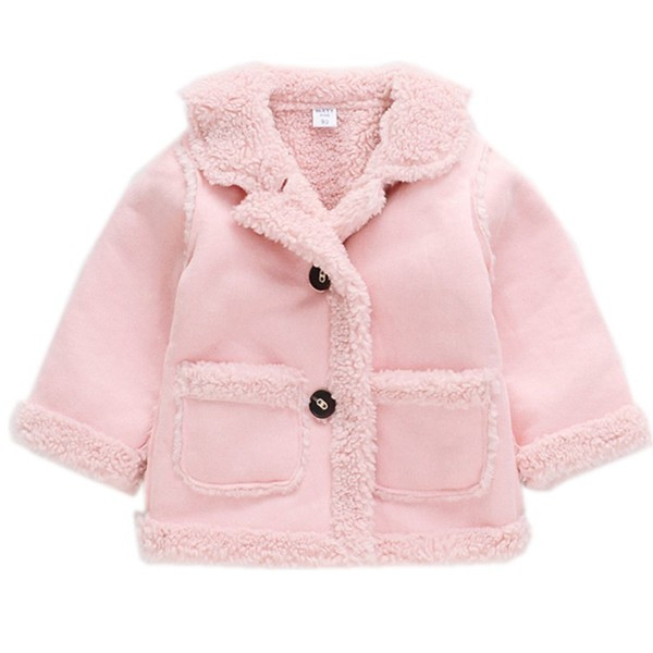 Παιδικό παλτό με κουμπιά και κεντήματα για κορίτσια