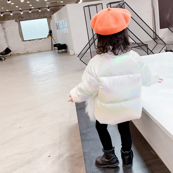 Νέο μοντέλο χειμερινό παιδικό μπουφάν για κορίτσια με ψηλό γιακά 