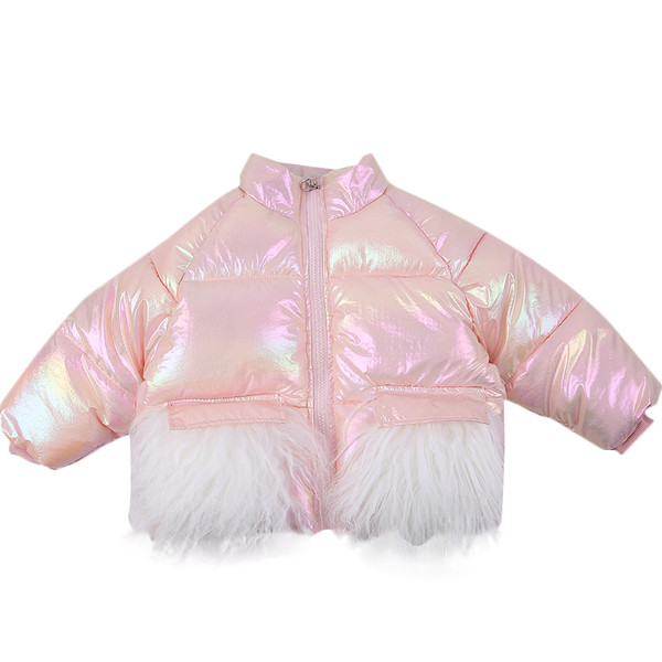 Νέο μοντέλο χειμερινό παιδικό μπουφάν για κορίτσια με ψηλό γιακά 