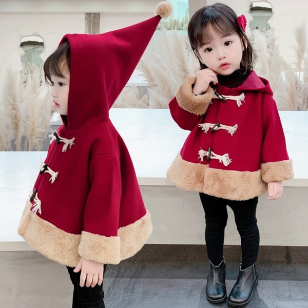 Moodne kapuutsi ja nööpidega laste jope