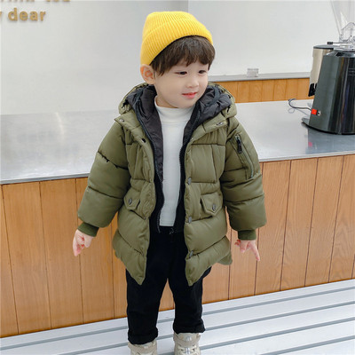 Kapuutsi ja nööpidega laste jope poistele