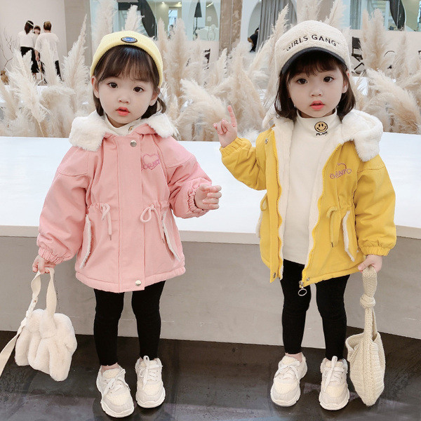 Kapuutsiga ja vöökohal lipsudega laste vabaaja jope tüdrukutele