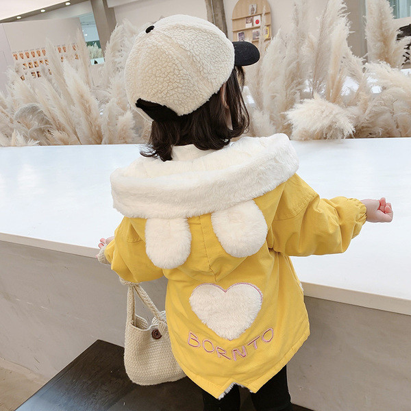 Kapuutsiga ja vöökohal lipsudega laste vabaaja jope tüdrukutele