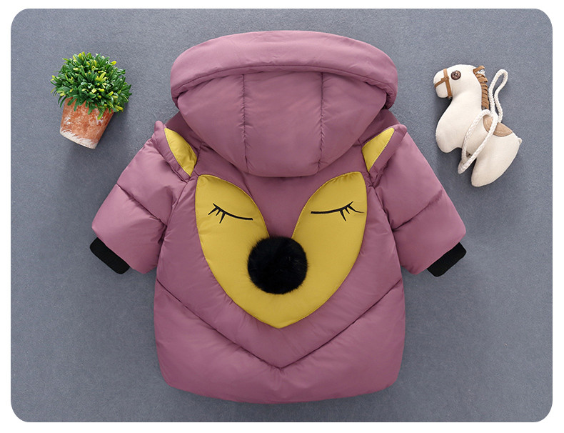 Παιδικό μπουφάν για κορίτσια και αγόρια με κουκούλα και 3D στοιχείο στη πλάτη