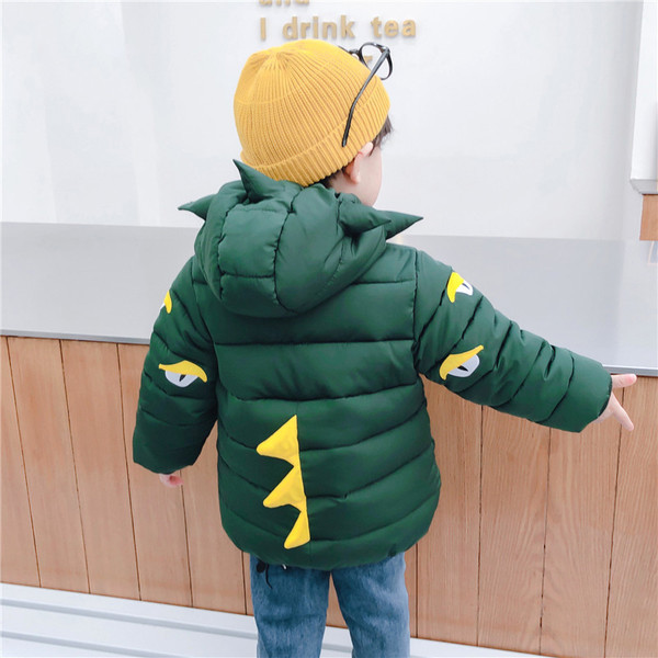 3D elemendi ja elastse kapuutsiga laste jope poistele