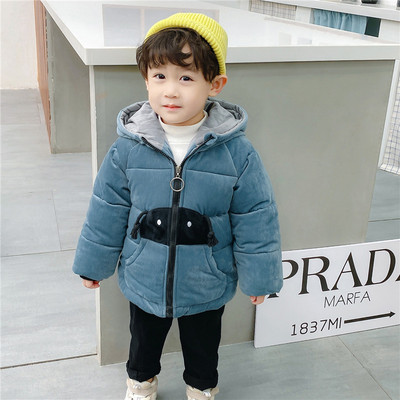 Παιδικό μπουφάν για αγόρια από βελούδο με τρισδιάστατο στοιχείο