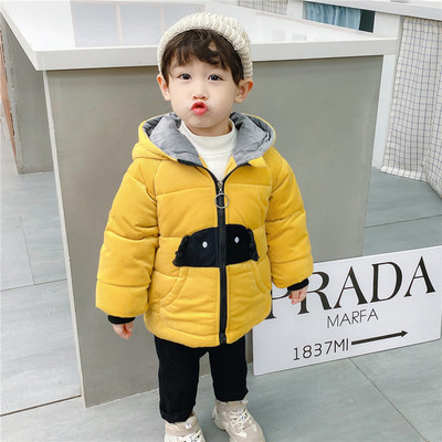 Παιδικό μπουφάν για αγόρια από βελούδο με τρισδιάστατο στοιχείο