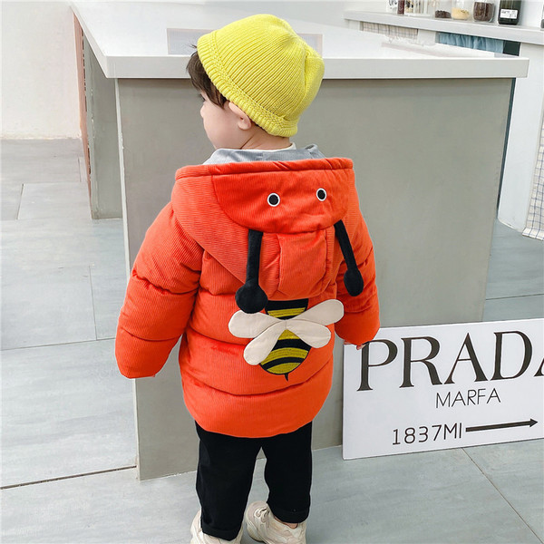 Παιδικό μπουφάν για αγόρια από βελούδο με τρισδιάστατο στοιχείο