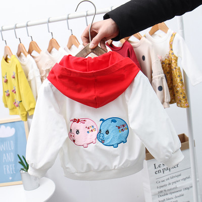 Tikandite ja kapuutsiga igapäevane laste jope tüdrukutele