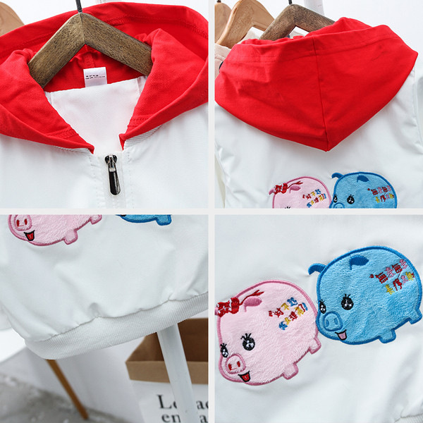 Tikandite ja kapuutsiga igapäevane laste jope tüdrukutele