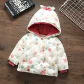 Kapuutsiga ja paelaga laste jope tüdrukutele