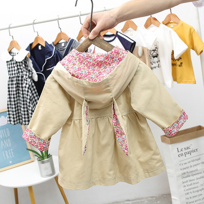 Παιδικό φθινόπωρο μπουφάν με κουκούλα και κουμπιά για κορίτσια