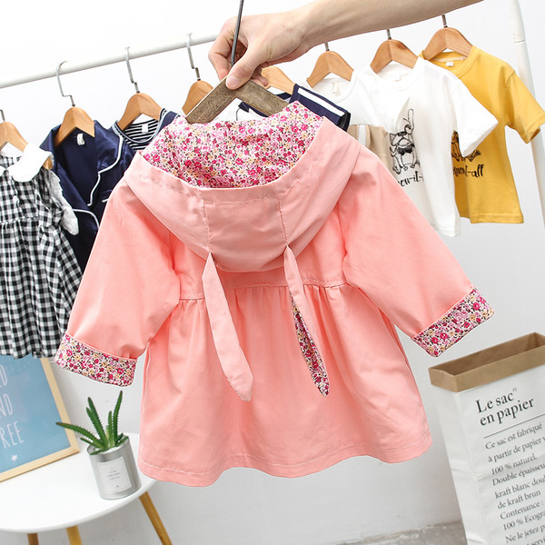 Παιδικό φθινόπωρο μπουφάν με κουκούλα και κουμπιά για κορίτσια