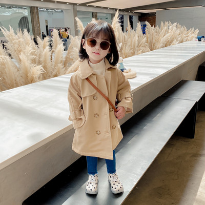 Pikk sügismantel tüdrukutele pruunis toonis