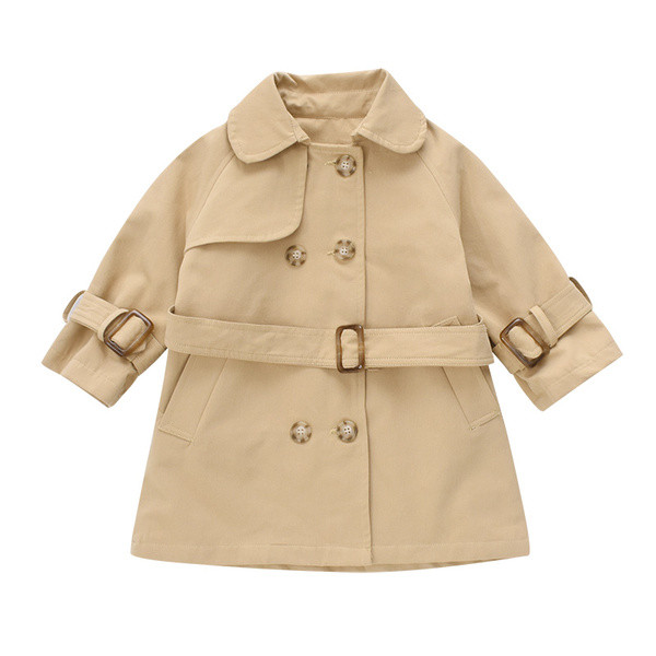 Pikk sügismantel tüdrukutele pruunis toonis