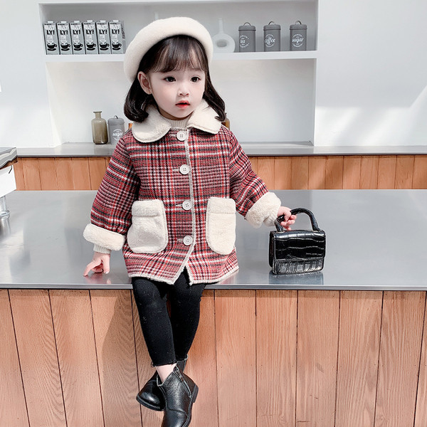 Moodne lastemantel tüdrukutele - taskutega