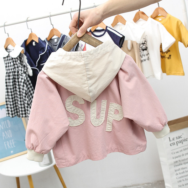 Kapuutsi ja lukuga laste vabaaja jope tüdrukutele