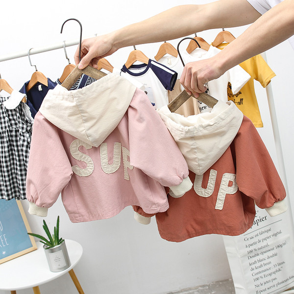 Kapuutsi ja lukuga laste vabaaja jope tüdrukutele